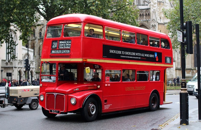 автобус, Лондон, транспорт, люди